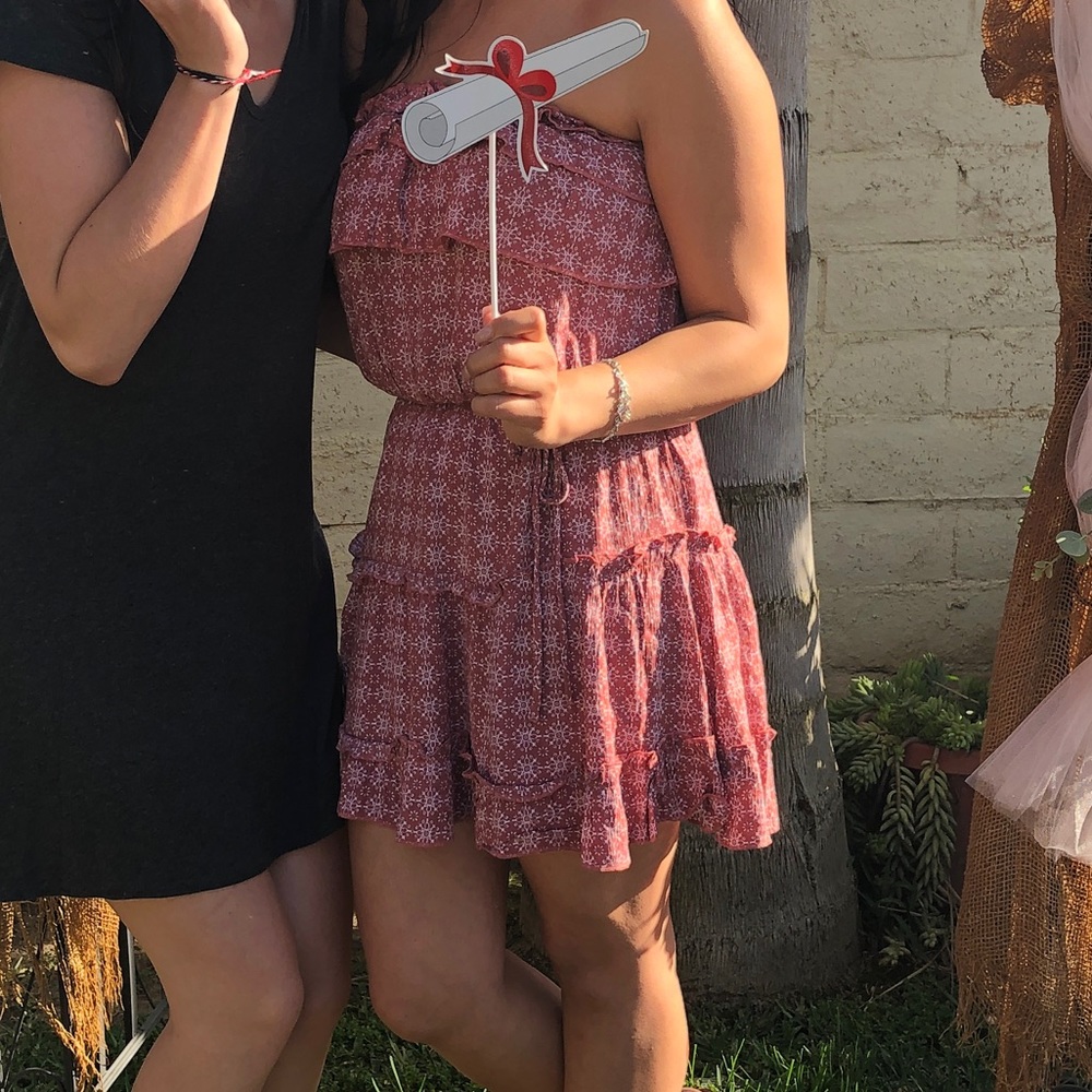Cotton candy LA strapless dress. Worn once.